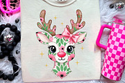 Coquette Floral Christmas Reindeer, an Illustration by Designworld (Thumbnail 1 of 5)