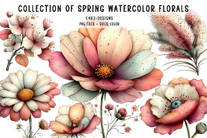 Collection of Spring Watercolor Flor, an Illustration by CreationArt