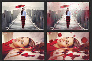 Falling Rose Petals Photo Overlays