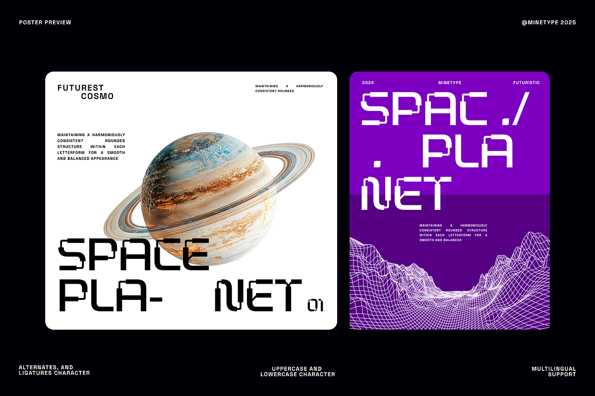 Futurest Cosmo – Futuristic Font, a Sans Serif Font by Mine Type Lab (Photo 4 of 10)