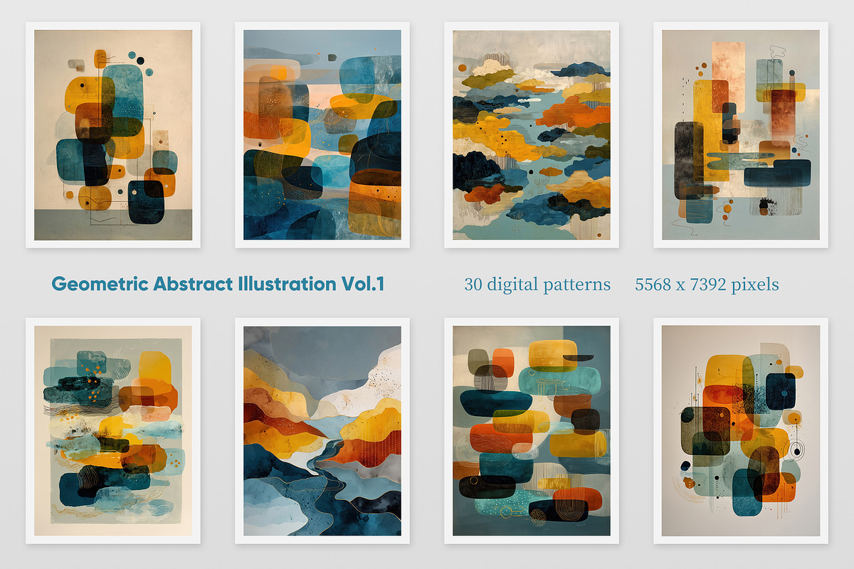 Geometric Abstract Illustration 1, a Decorative Illustration by Housui Patterns (Photo 3 of 10)