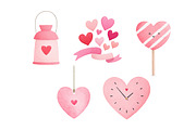 Watercolor Valentine's Day Clipart, an Illustration by Dream Creation (Thumbnail 5 of 5)