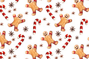 Watercolor Christmas pattern, a Pattern Graphic by Nikelser (Thumbnail 2 of 2)