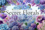 Blue & Purple Watercolor Flower PNG, an Illustration by Loony Dream Designs (Thumbnail 1 of 8)