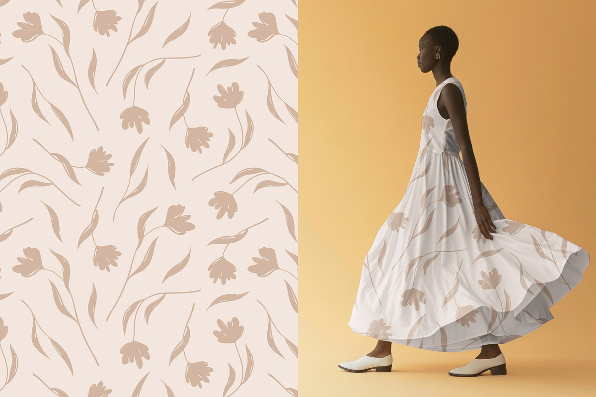 Beige Floral Patterns, a Pattern Graphic by Naiadin (Photo 4 of 8)