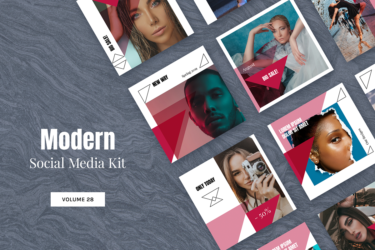 Modern Social Media Kit (Vol. 28), a Social Media Template by uispot (Photo 1 of 3)