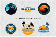 Vintage Beach & Surf Logos Bundle, an Object Illustration by Golden Vision Studio (Thumbnail 5 of 6)