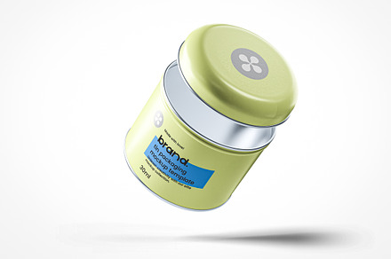 Small Empty Floating Tin Can Mockup, a Packaging Mockup by Designer Dude