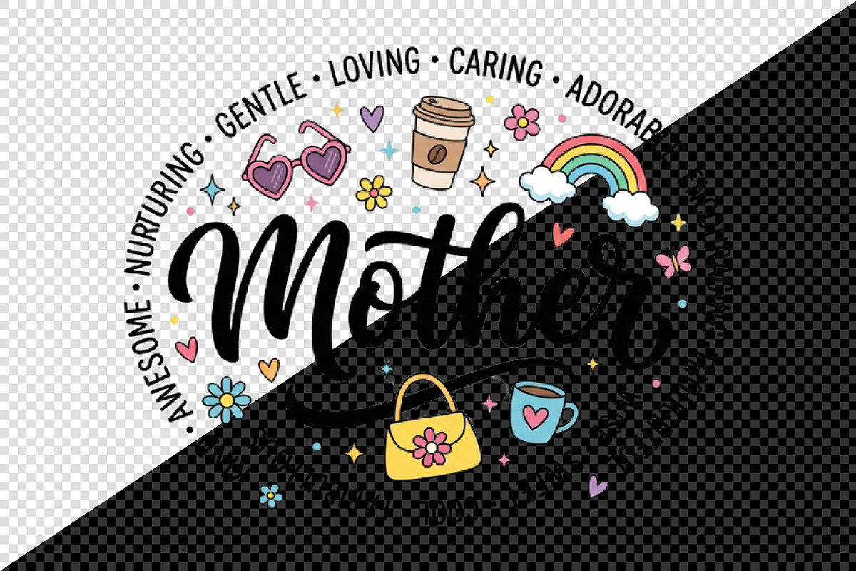 Retro Mothers Day, Mama Heart, Mom, an Illustration by Creative Art (Photo 2 of 3)