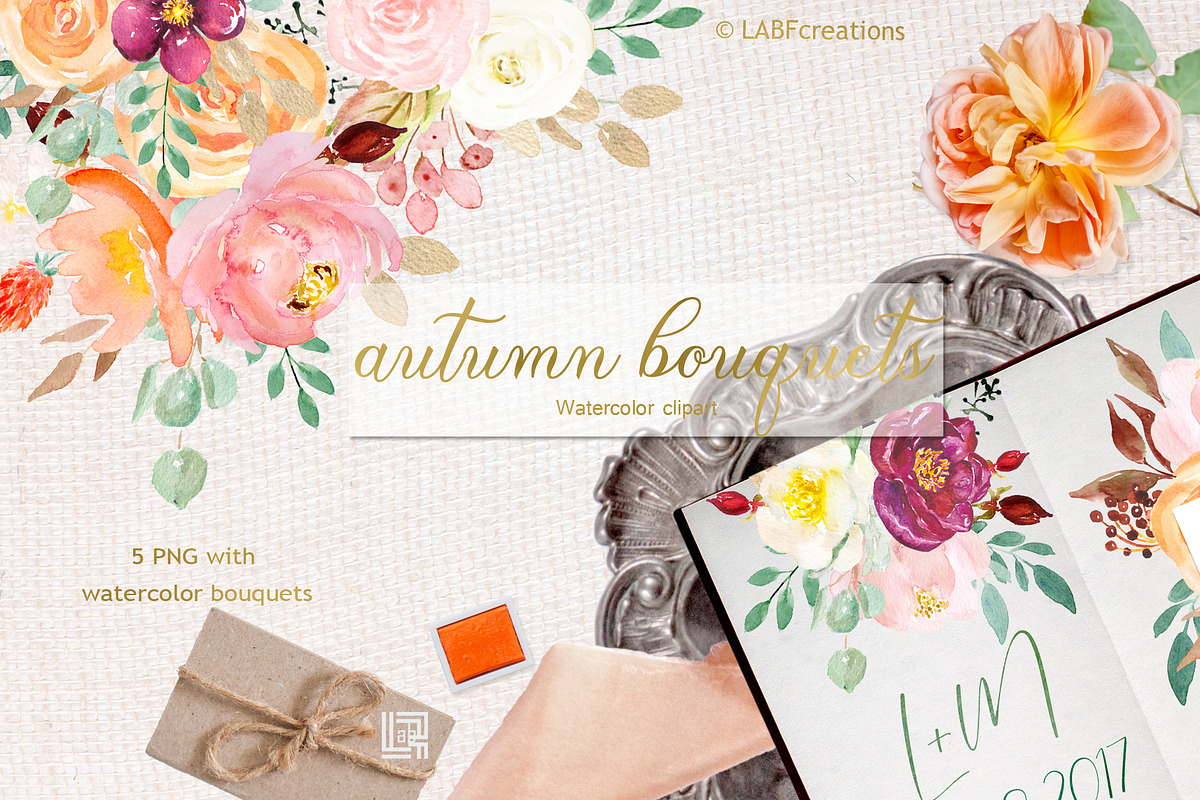 Autumn watercolour bouquets, an Education Illustration by LABFcreations (Photo 4 of 5)