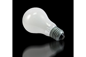 Incandescent bulb on black, a Technology Photo by Leonid Andronov