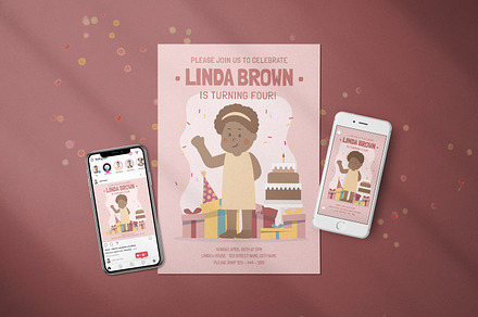 Birthday Girl Invitation - Flyer Med, a Poster Template by SlideFactory