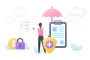Volumetric insurance protection, a Finance Illustration by Lemberg Vector
