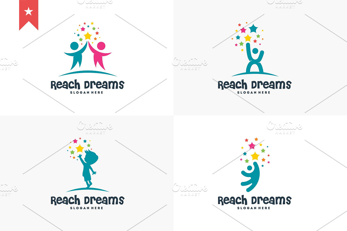 Set of Reaching Star logo, a Branding & Logo Template by Lucky Creative (Photo 1 of 4)