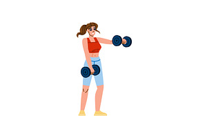 Young woman lifting weights and, a Sport Illustration by pikepicture