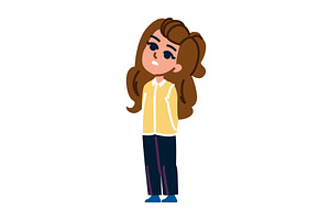 Curious girl looking sideways with, a Person Illustration by pikepicture