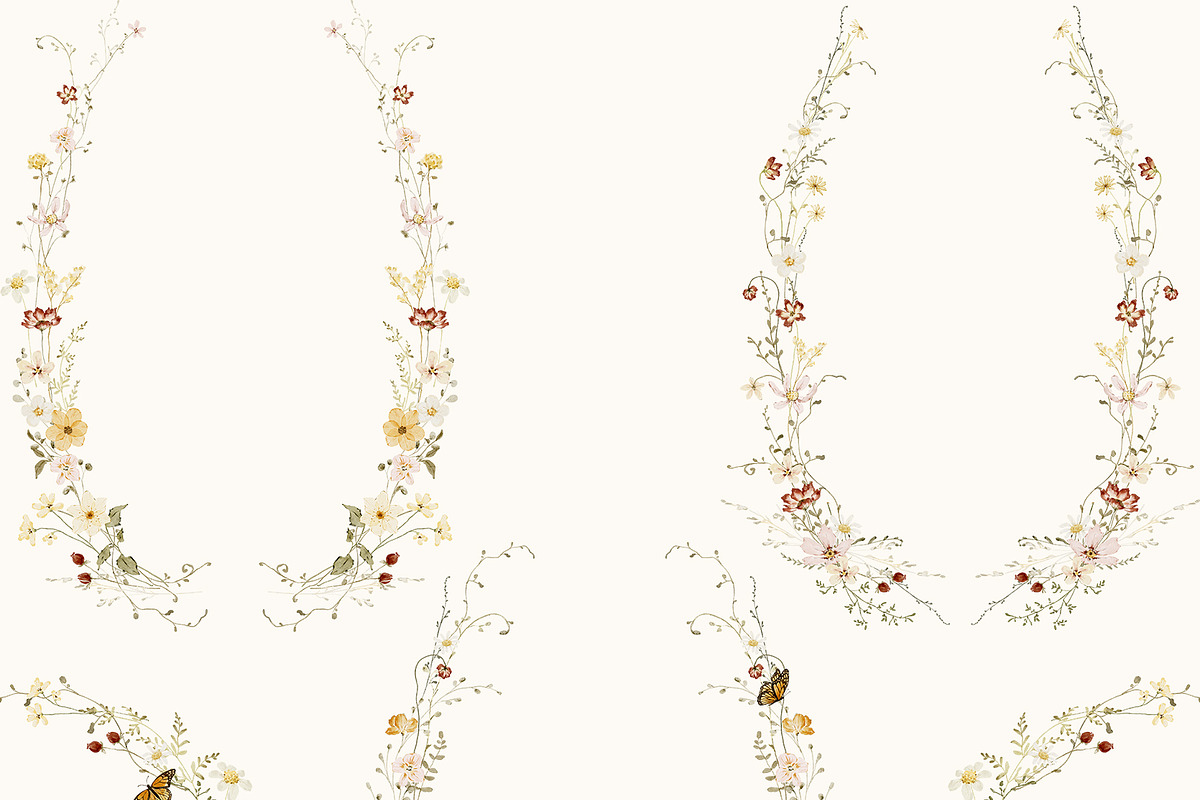 Autumn Watercolor Wildflower Garden, a Seasonal Illustration by Altea Design Studio (Photo 7 of 14)