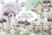 Gnome Easter & Mushroom Watercolor, an Illustration by Balada Digital Art (Thumbnail 1 of 11)