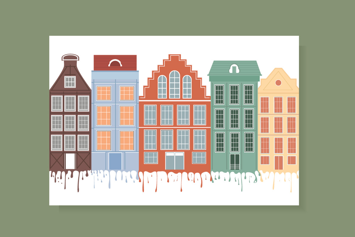 Vector set, fasade of hauses, an Illustration by zhelunovych