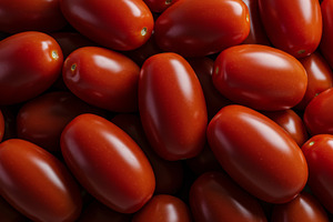 Plum tomatoes with smooth red skin, a Food & Drink Photo by professorinc
