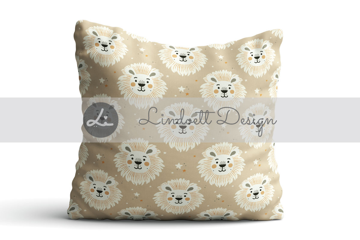 Cartoon lion with stars pattern, a Pattern Graphic by lindoet23 (Photo 3 of 4)