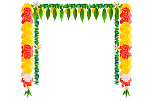 Flower garland mala for ugadi indian