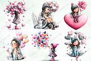 Whimsical Valentine Girl With Balloo, an Illustration by Creative Art (Thumbnail 5 of 9)