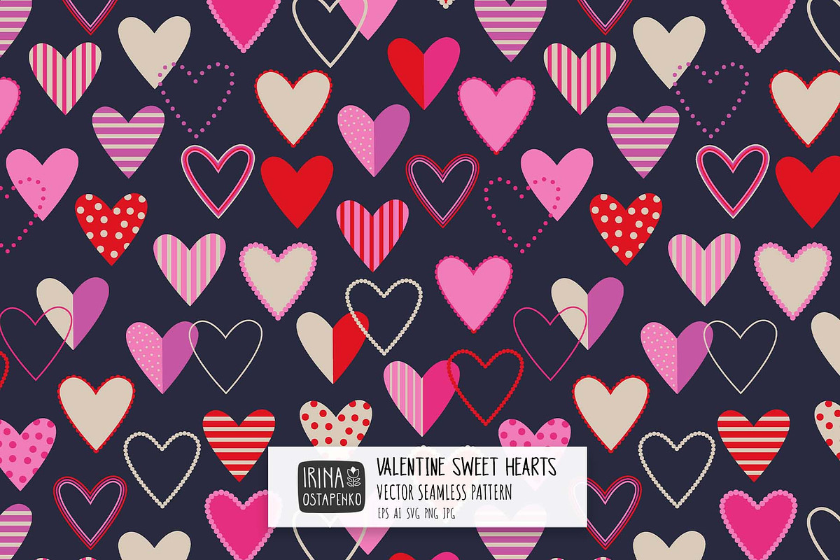 Valentine Sweet Hearts Pattern, a Pattern Graphic by Irina Ostapenko (Photo 1 of 4)