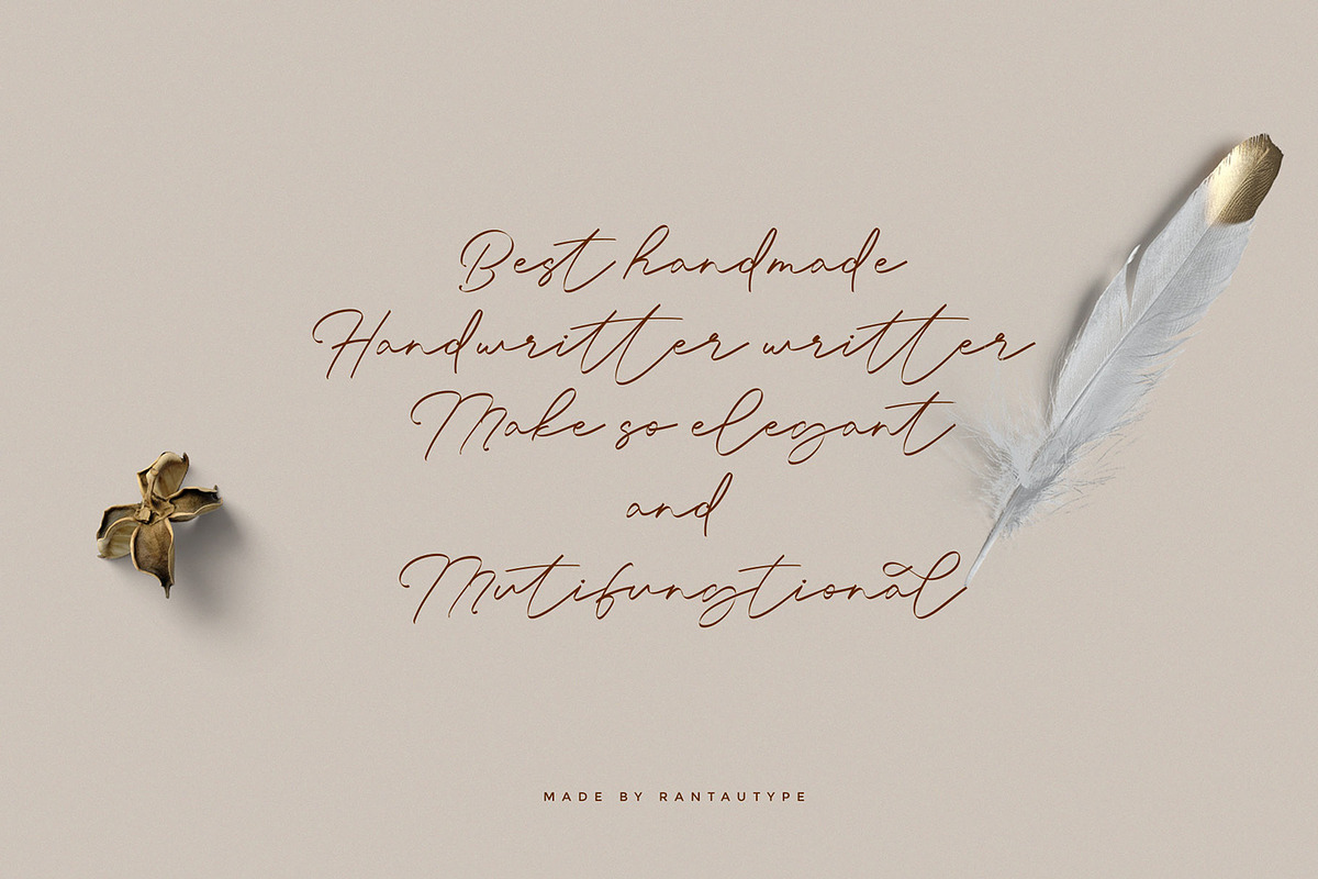 Young Rich - Stylist Font, a Script Font by RantautypeStudio (Photo 2 of 13)