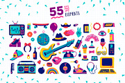 90s retro style vector clipart, an Illustration by Brandianna (Thumbnail 2 of 7)