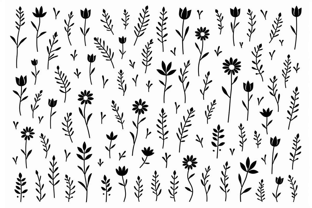 Whimsical Hand Drawn Floral Set, an Illustration by jahid234 (Photo 6 of 10)