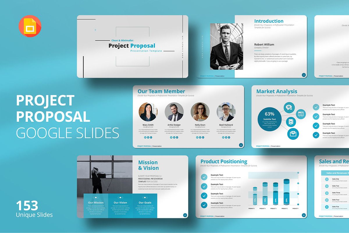 Project Proposal Google Slides, a Presentation Template by Design Vault (Photo 1 of 8)
