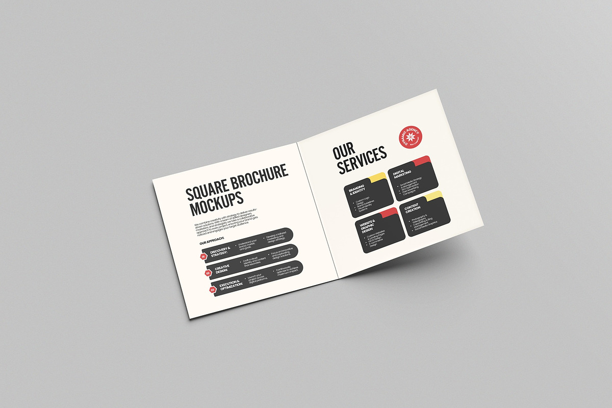 Square Brochure Mockup, a Books & Magazine Mockup by hokagata (Photo 2 of 5)