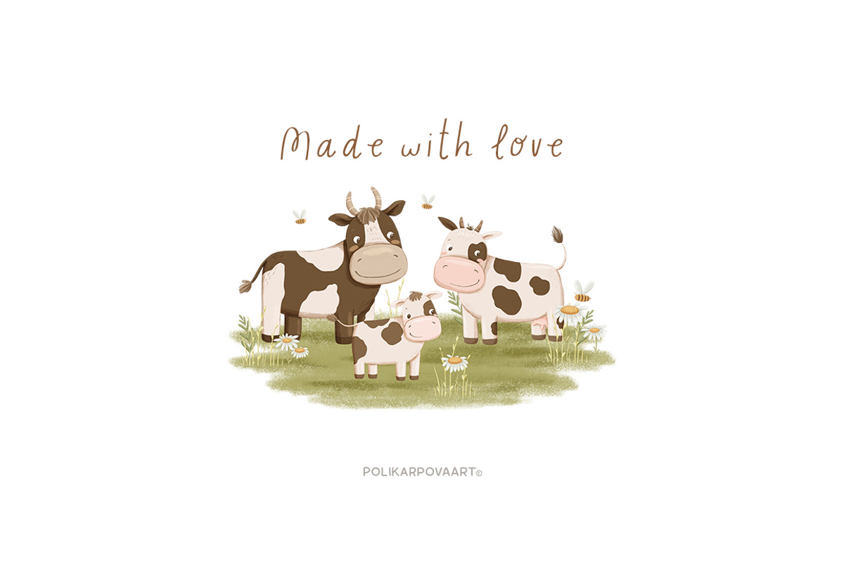 Family Farm animals baby collection, an Animal Illustration by polikarpovaart (Photo 14 of 14)