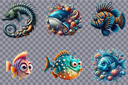 Watercolor Sea Fish Clipart Bundle., an Illustration by SVGArt (Thumbnail 5 of 8)
