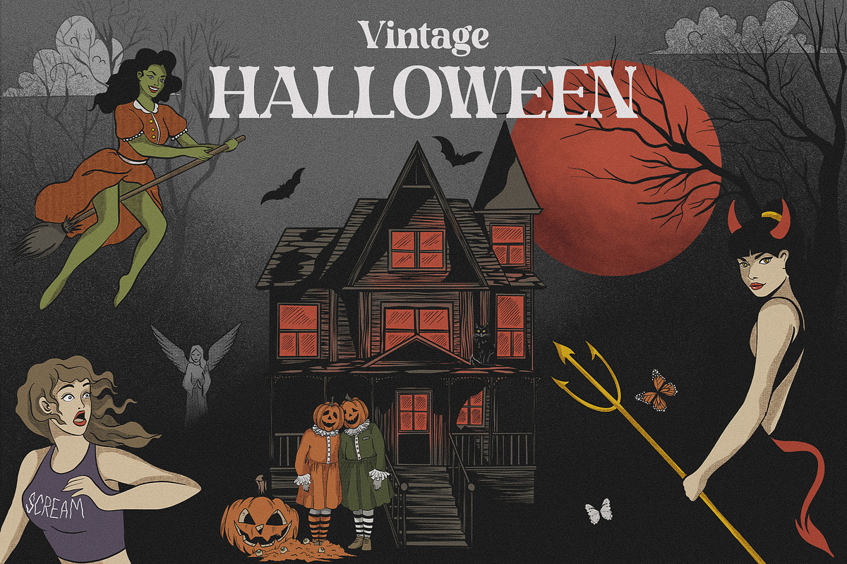 Vintage Halloween. Hand draw graphic, an Object Graphic by ma_i_vi (Photo 1 of 12)