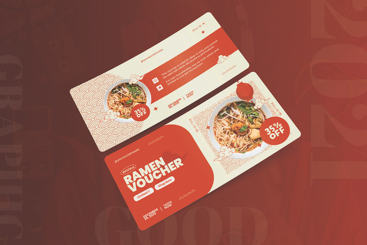 Orange Simple Ramen - Gift Voucher, a Print Template by AQR Studio (Photo 2 of 2)