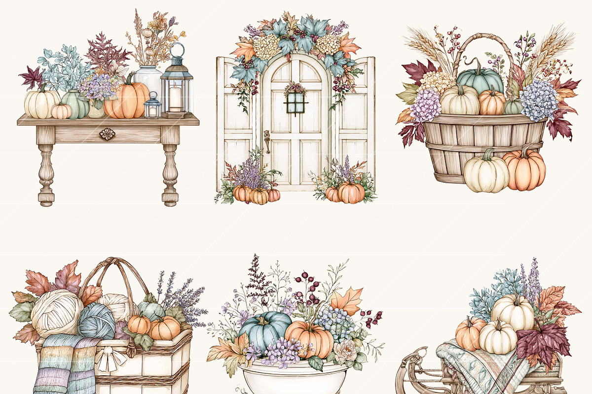 Rustic Autumn Wildlife Clipart, an Object Illustration by BusyDaydesign (Photo 5 of 9)