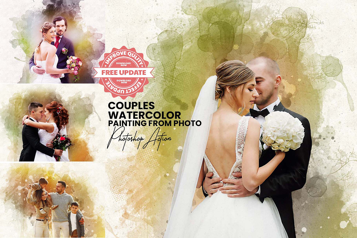 Couples Watercolor Painting, an Action Add-On by MRI STUDIO (Photo 1 of 13)