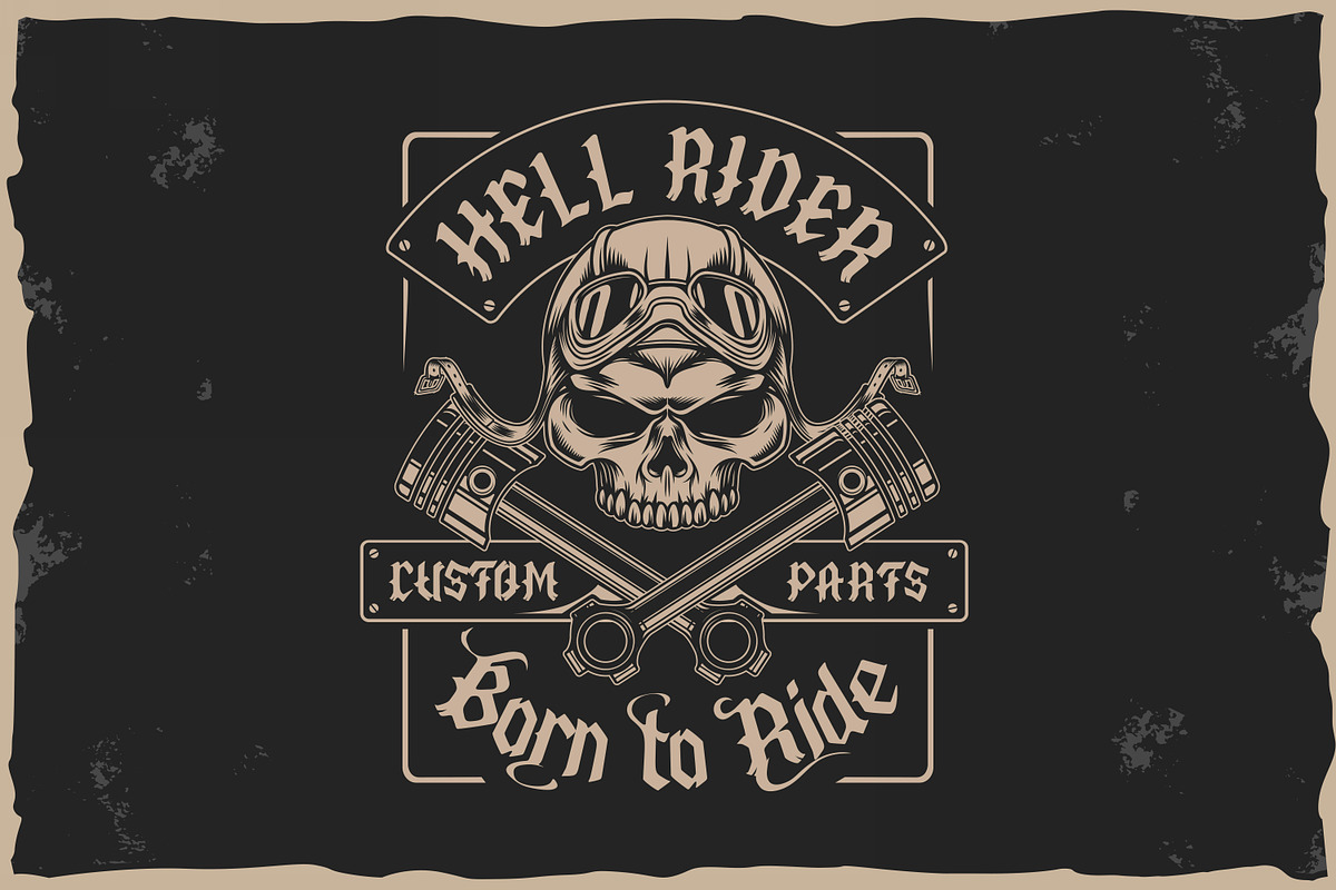 Old Biker. Gothic style vintage labe, a Font by Fractal fonts & graphics (Photo 13 of 17)