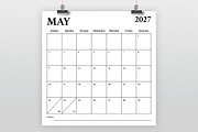 2027 Square 12x12 Calendar Template, a Stationery Template by Running With Foxes (Thumbnail 2 of 5)