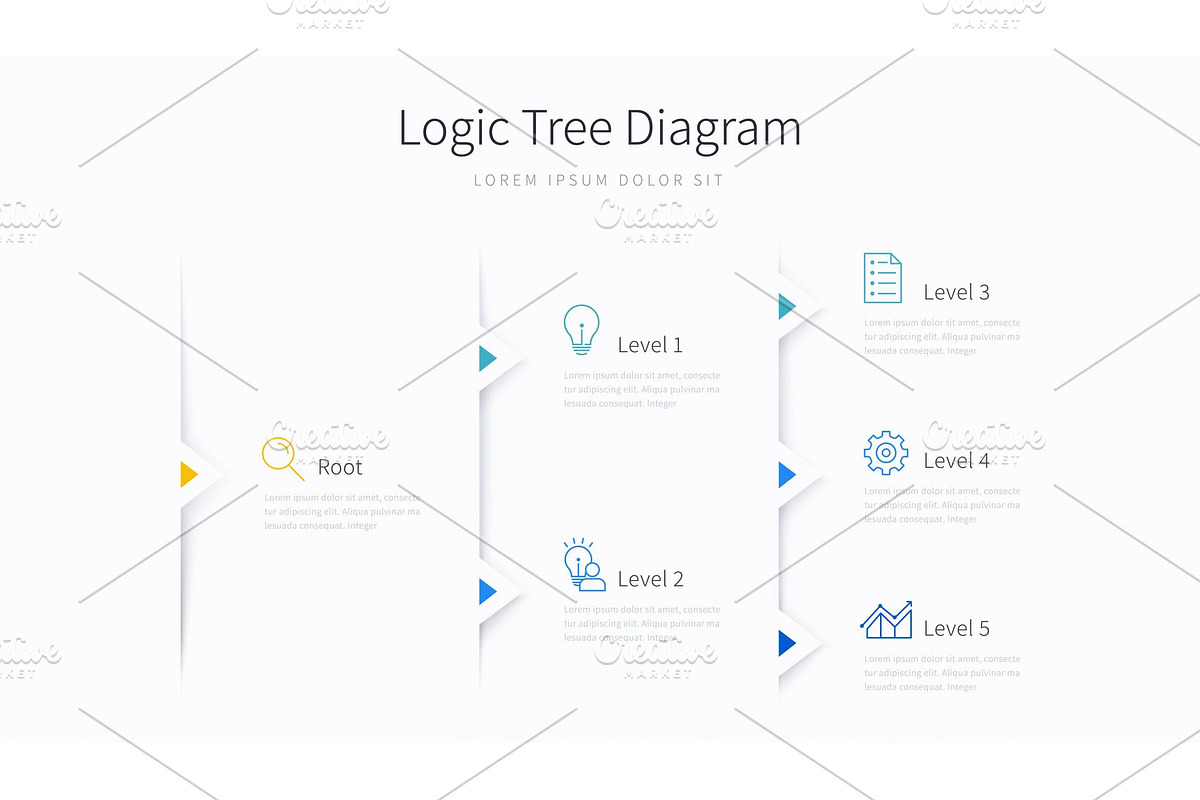 Infographic logic tree diagram, a Presentation Template by TotallypicRF