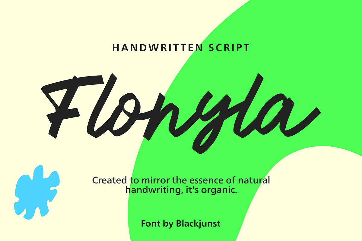 Flonyla – Handwritten Script Font, a Script Font by Black Junst (Photo 1 of 9)