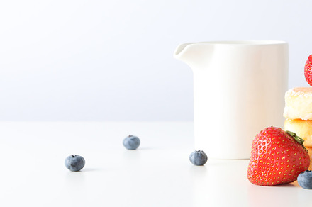 Concept of tasty sweet food, cheese pancakes, space for text, a Food & Drink Photo by AtlasStudio PRO