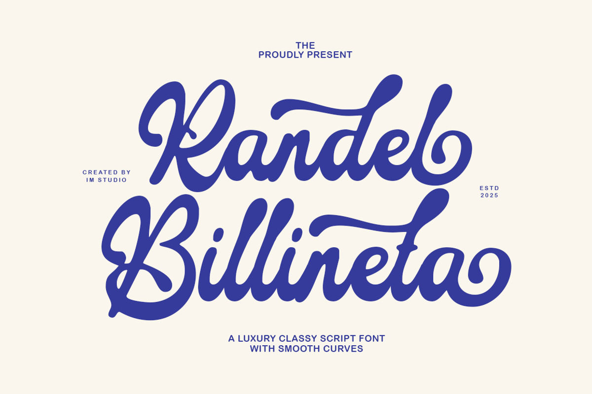 Randel Billineta Script, a Script Font by IM Studio (Photo 1 of 8)