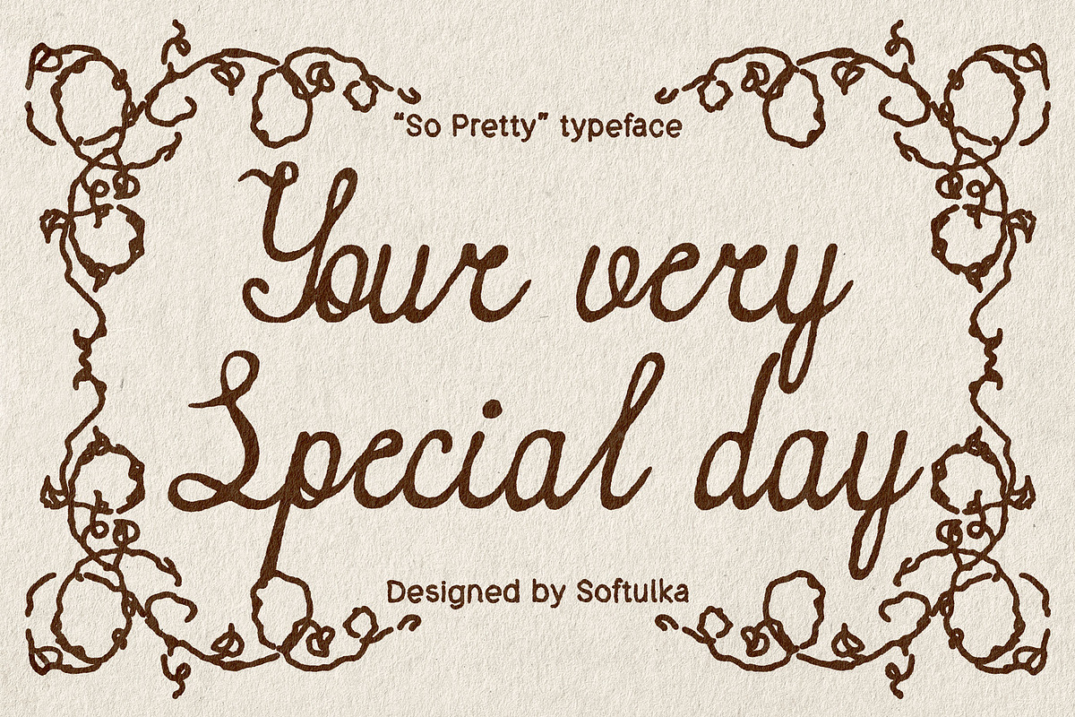 So Pretty Typeface, a Script Font by softulka (Photo 2 of 7)