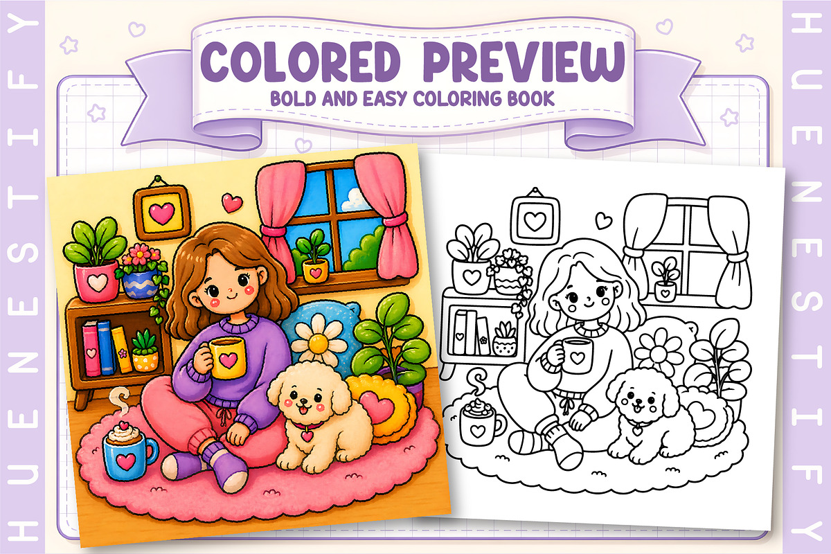 Coffee Time Story Coloring Book, a Person Illustration by HueNestify (Photo 3 of 5)