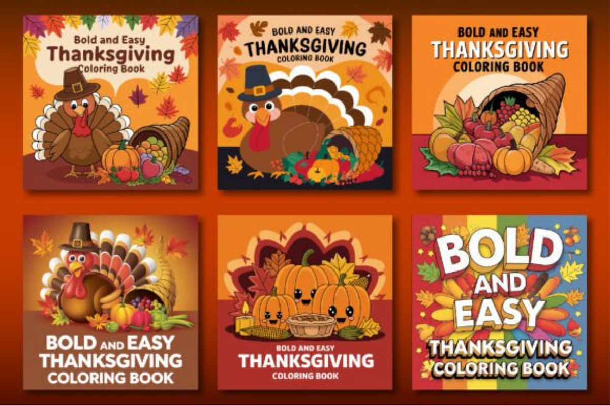 Easy Thanksgiving Coloring Book, an Illustration by shopcosm (Photo 2 of 3)