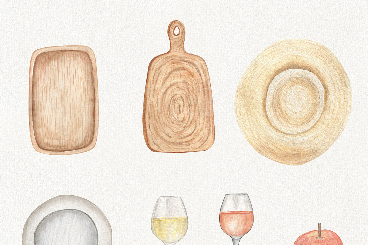 PICNIC watercolor food set, a Decorative Illustration by ViolettaKh (Photo 5 of 8)