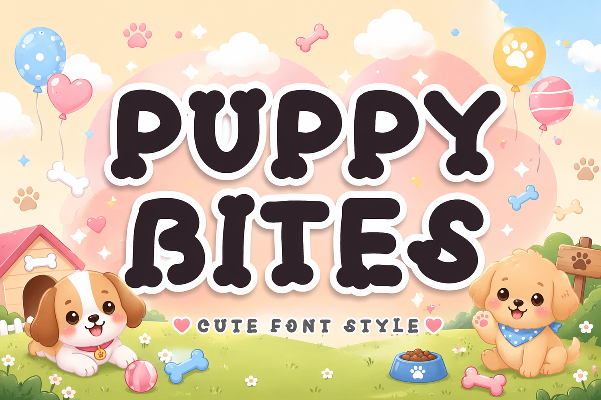 Puffy Bites, a Handwritten Font by Yoga Letter (Photo 1 of 5)